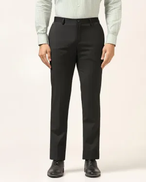 Luxe Slim Comfort B-95 Formal Black Solid Trouser - Triumph