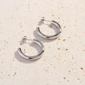 Medium Cali Silver Hoops