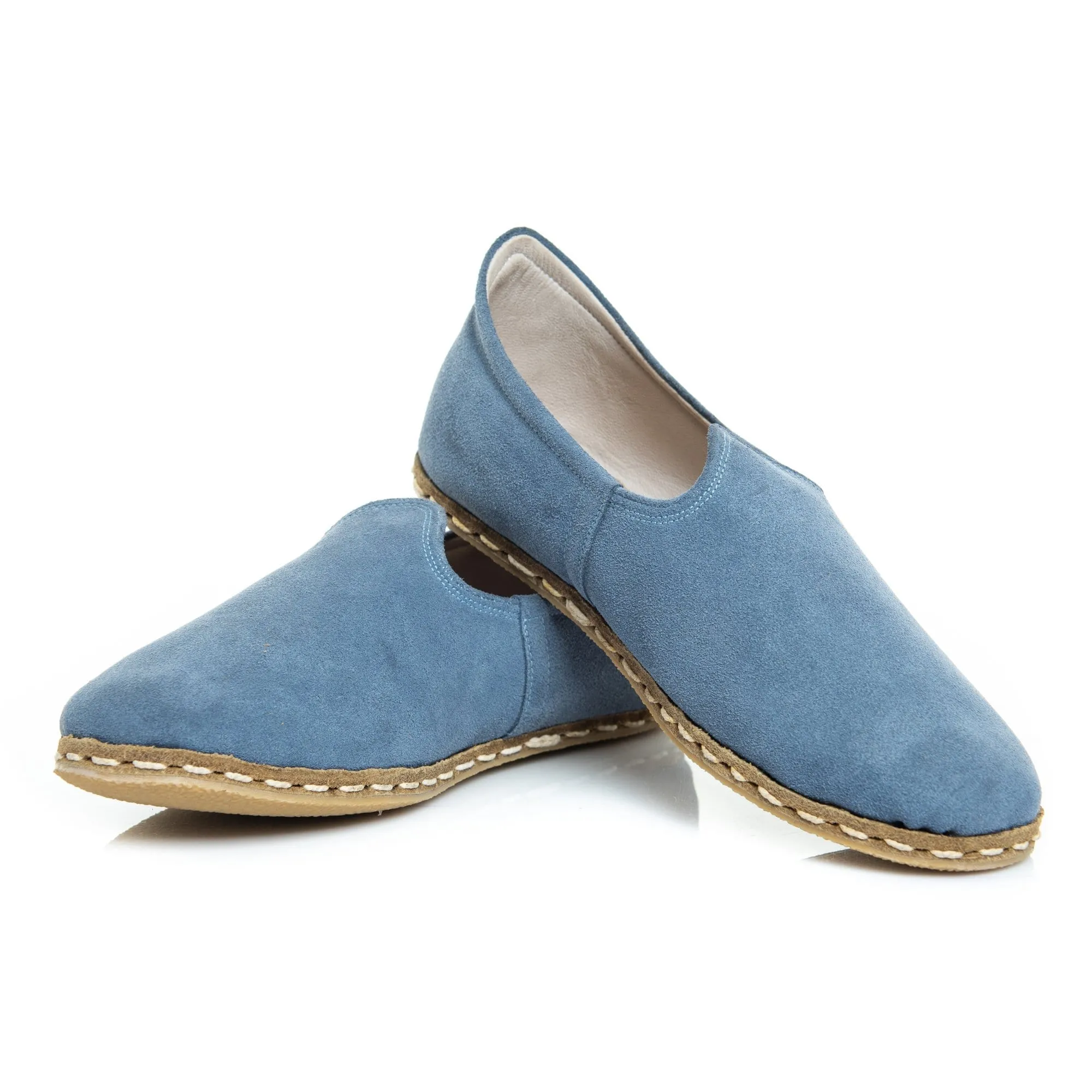 Men's Light Blue Slip On Shoes