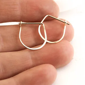 Mini Huggie Teardrop Hoops: Gold