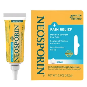 Neosporin First Aid Antibiotic Cream   Pain Relief Maximum Strength 0.5 oz