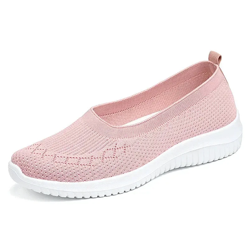 New Women's Shoes Soft Sole Cloth Shoes Large Women's Shoes Casual Mesh Shoes Sports Casual Women's Vulcanized Shoes Low Heels