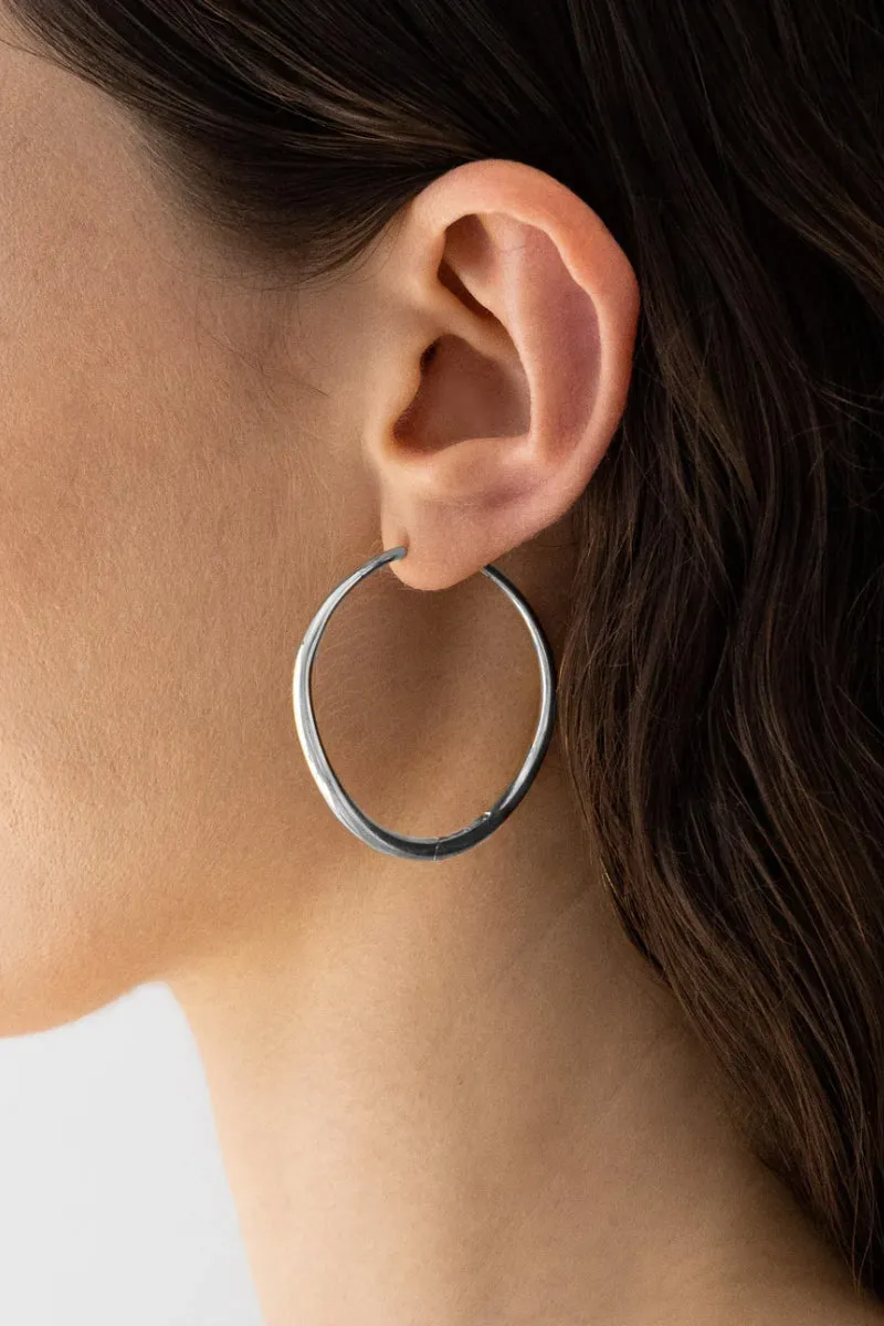 Nina Gordon - Momento Large Hoops, Sterling Silver