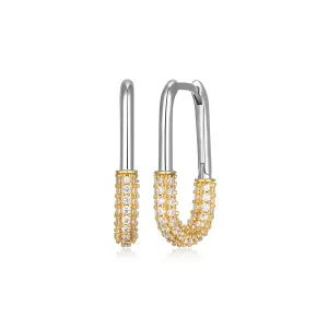 Oblong Pave Hoops