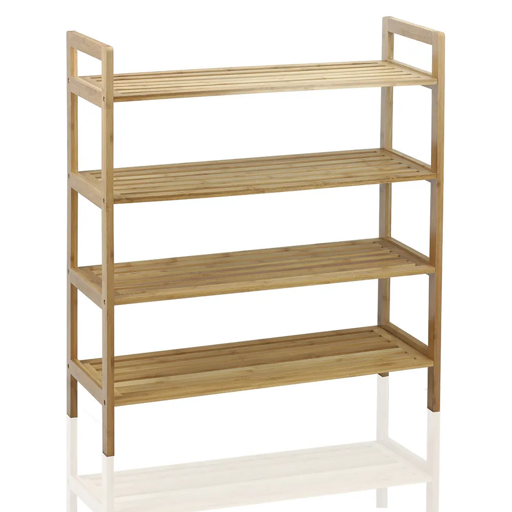 Oceanstar 4-Tier HPL Bamboo Shoe Rack, Natural