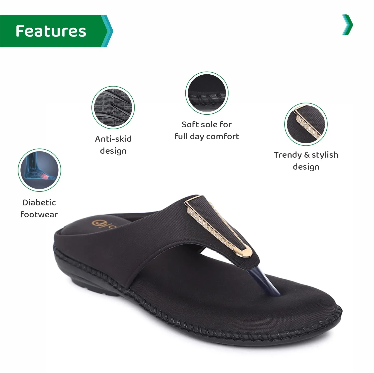 ORTHO JOY Fancy doctor slippers | Stylish chappal for women | Comfortable flat sandals for women stylish