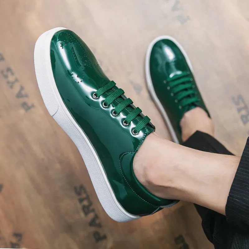 Patent Leather Men’s Shoes - Sneakers, Brogue Sports Board Shoes for Men