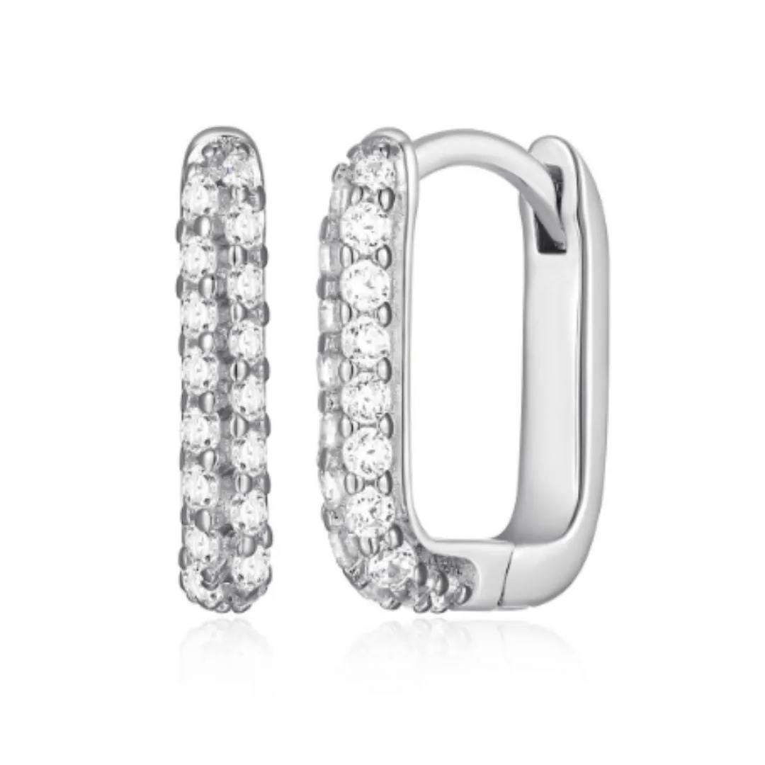 Pave Link Hoops