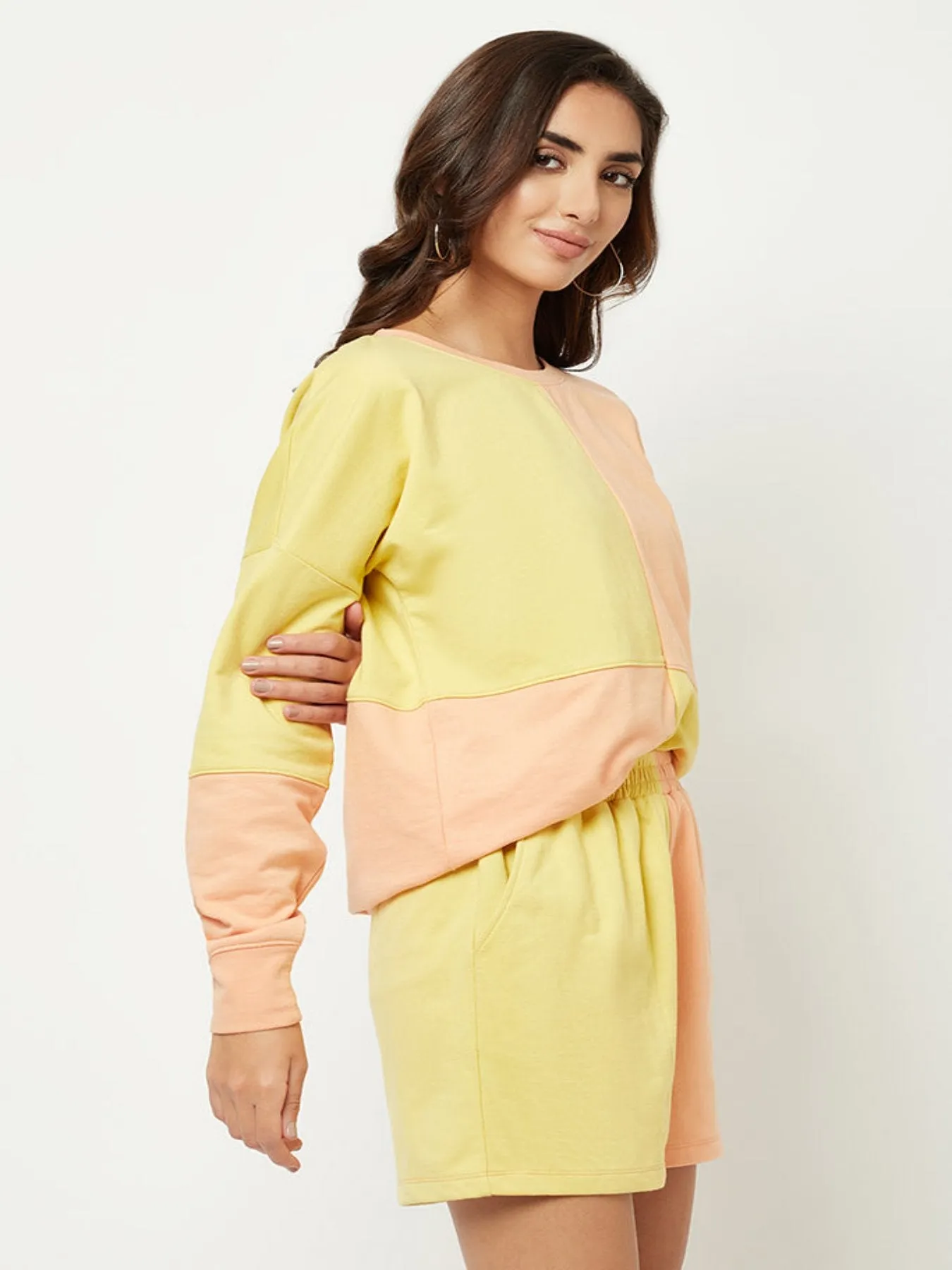 Peach And Yellow Co-ord Set