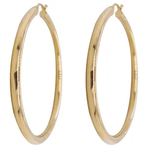 Polished Hoop Earrings - Classic 40mm