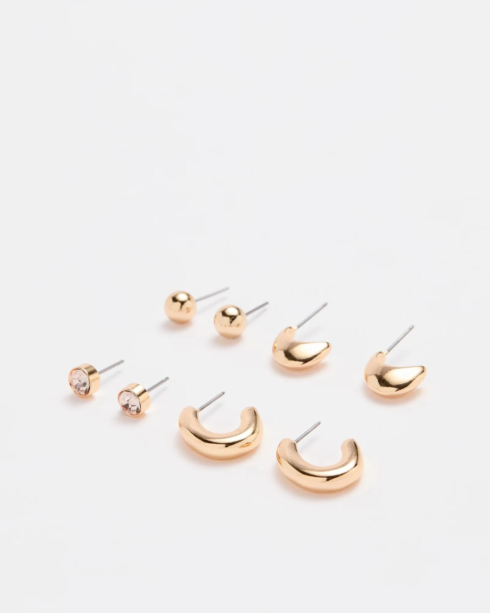 popular  Mini Hoop and Stud Earrings Pack - Gold