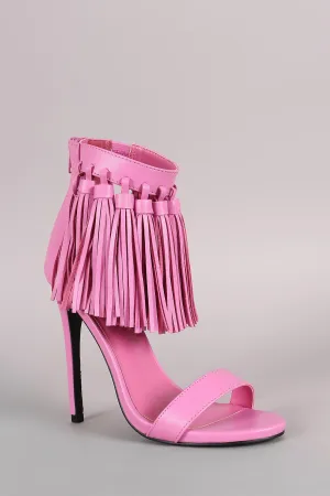 Privileged Tassel Ankle Cuff Stiletto Heel