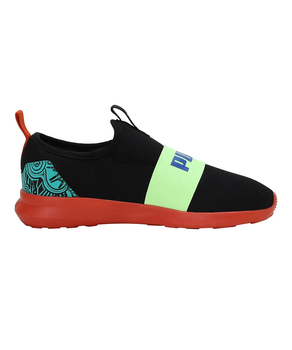 Puma Unisex-Kid Charlie Junior V2 Black-Fizzy Apple-Nasturtium Sneaker - 3UK (38882001)