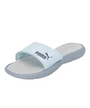 Puma Womens Silvia V4 Platinum Gray-Blue Wash-Evening Sky Slipper - 7 UK (38878101)