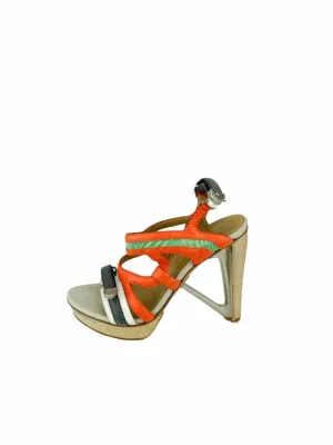 Rag & Bone, Women's Colorblock Stappy Sandal, Orange/Multi, Size 37 (US 6.5)