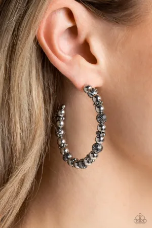 Rebuilt Ruins - Silver Hoop Earrings - Paparazzi Accessories