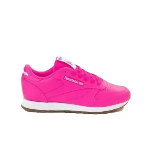 REEBOK Pink/White Leather Lifestyle Sneakers