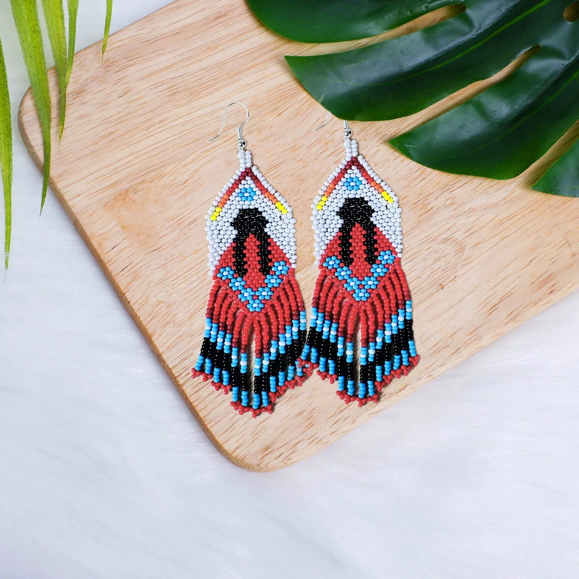 SALE 50% OFF - Indigenous Women Pattern Beaded Handmade Earrings For Women