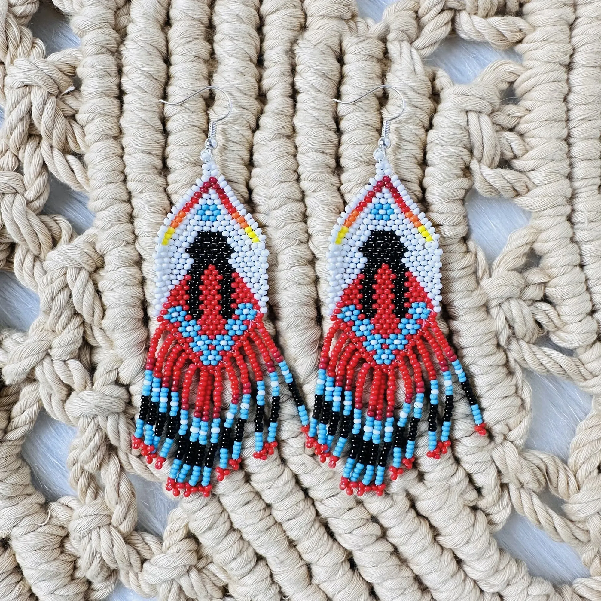 SALE 50% OFF - Indigenous Women Pattern Beaded Handmade Earrings For Women