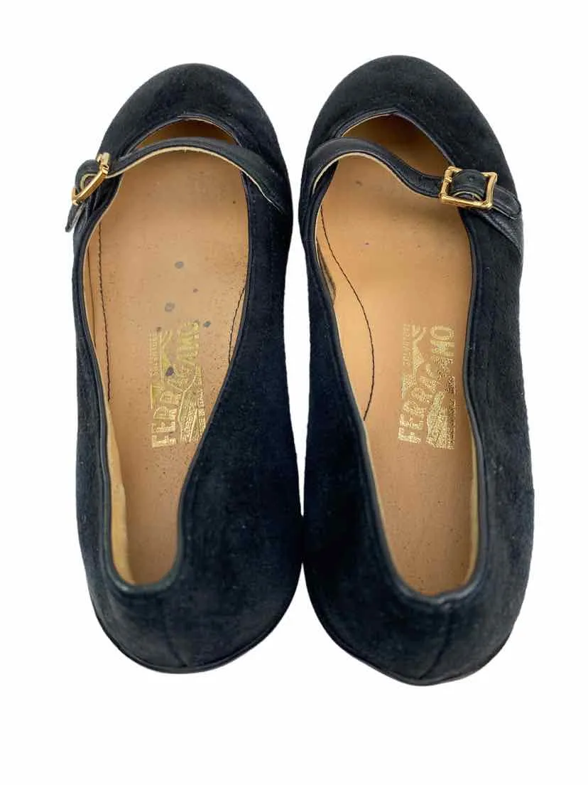 Salvatore Ferragamo, Girls' Audrey Mini Flat, Black, Size 29 IT (11.5 US)