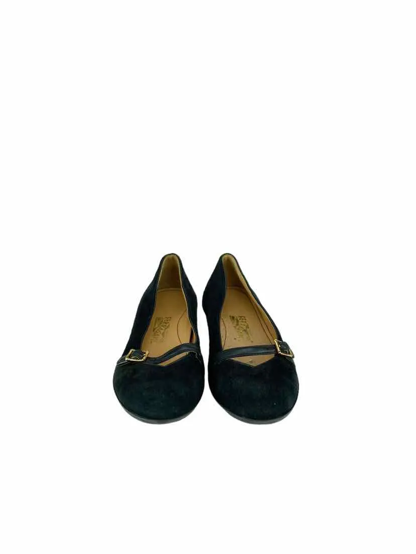 Salvatore Ferragamo, Girls' Audrey Mini Flat, Black, Size 29 IT (11.5 US)