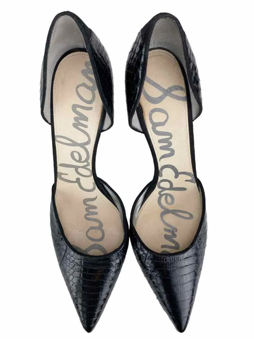 Sam Edelman Women's Delilah D'Orsay Croc Pumps Black Size 10