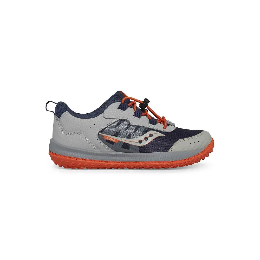 Saucony Aura KDZ (Junior) - Grey/Orange/Navy