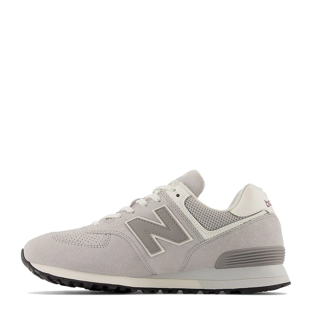 Scarpe Unisex NEW BALANCE Sneakers 574 in Pelle colore Rain Cloud e White