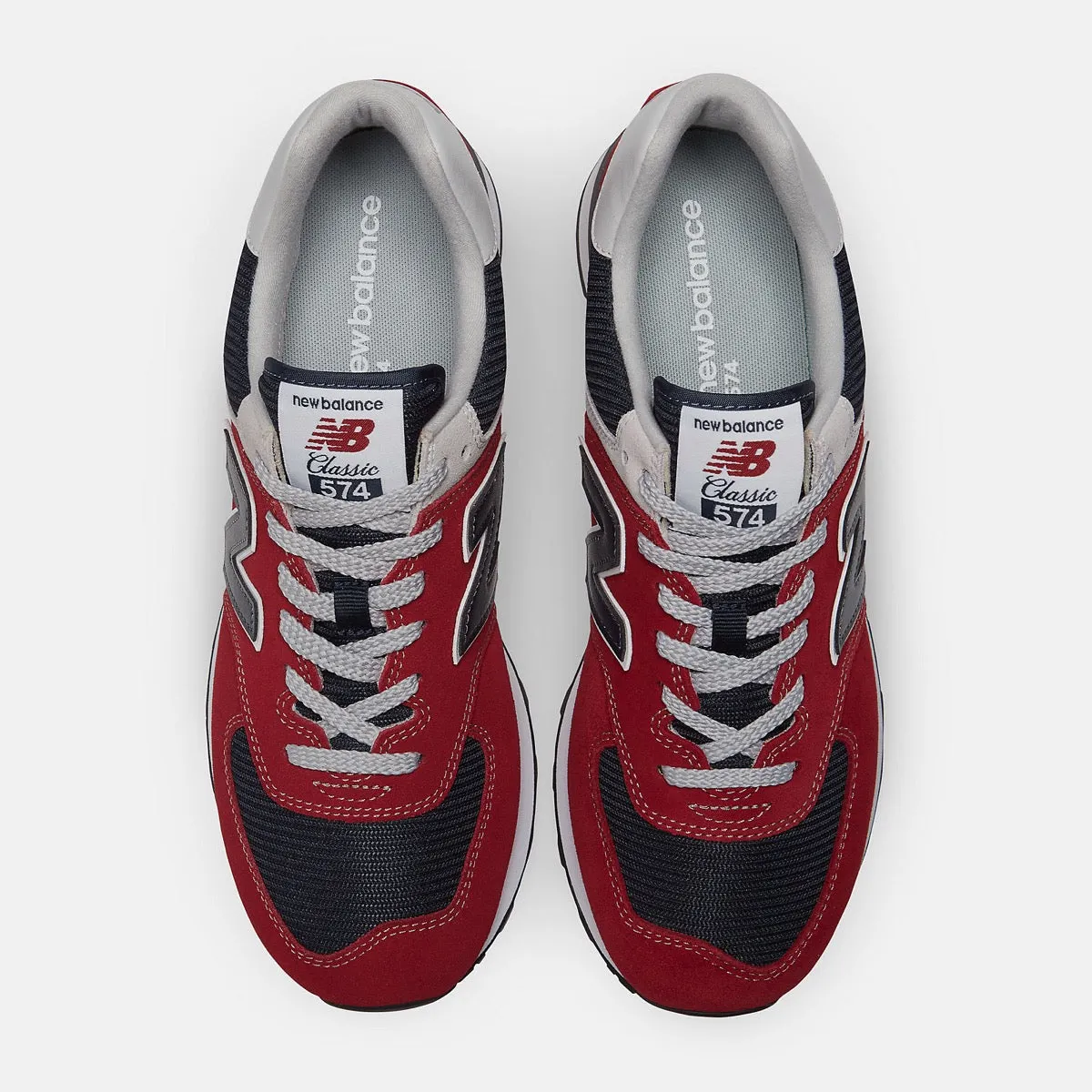 Scarpe Uomo NEW BALANCE Sneakers 574 in Mesh e Suede colore Red e Navy