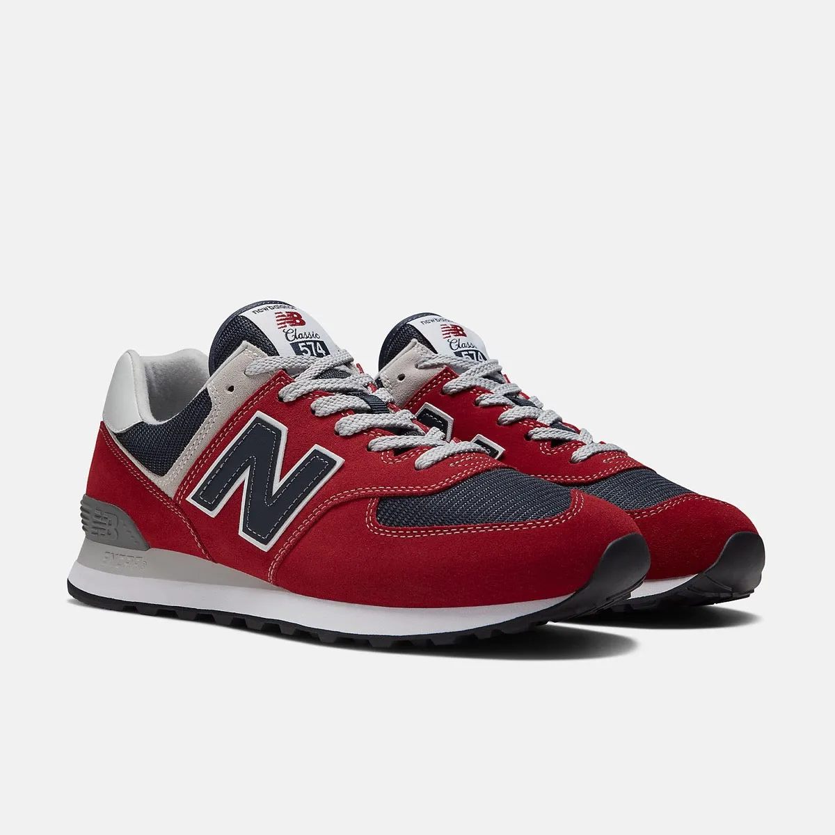 Scarpe Uomo NEW BALANCE Sneakers 574 in Mesh e Suede colore Red e Navy