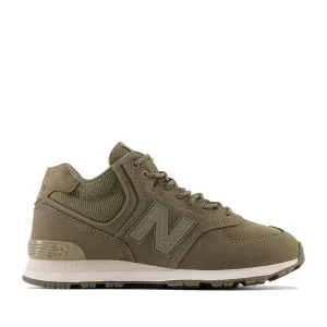 Scarpe Uomo NEW BALANCE Sneakers Alte 574H in Pelle colore Olive e Black