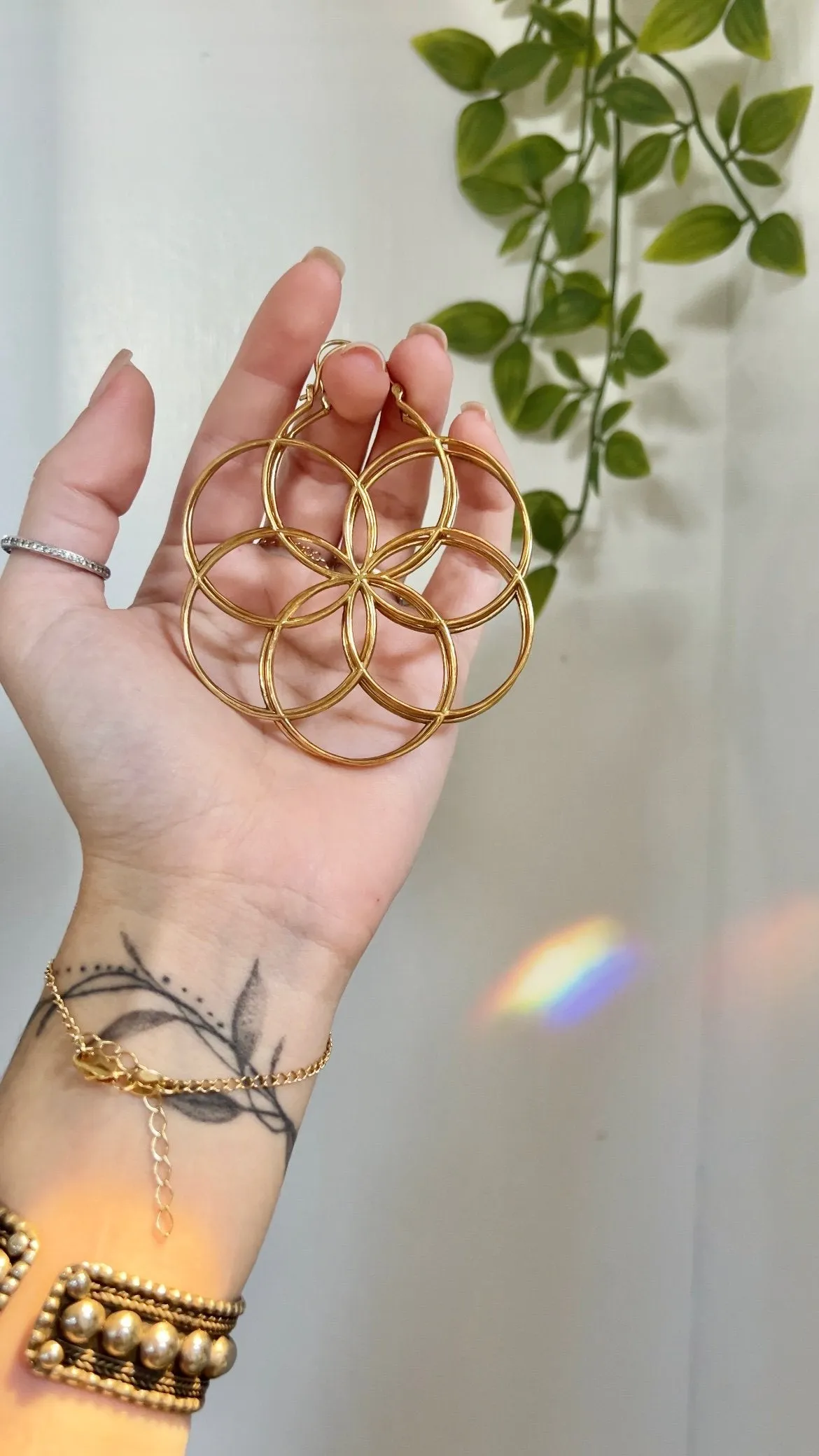 Seed of Life • Brass Hoops