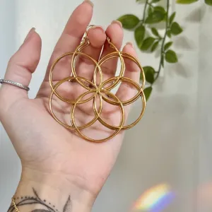 Seed of Life • Brass Hoops