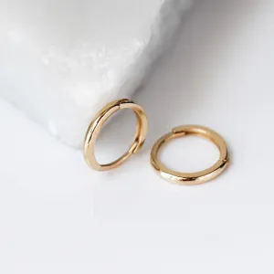 Smooth Hoops in Yellow Gold