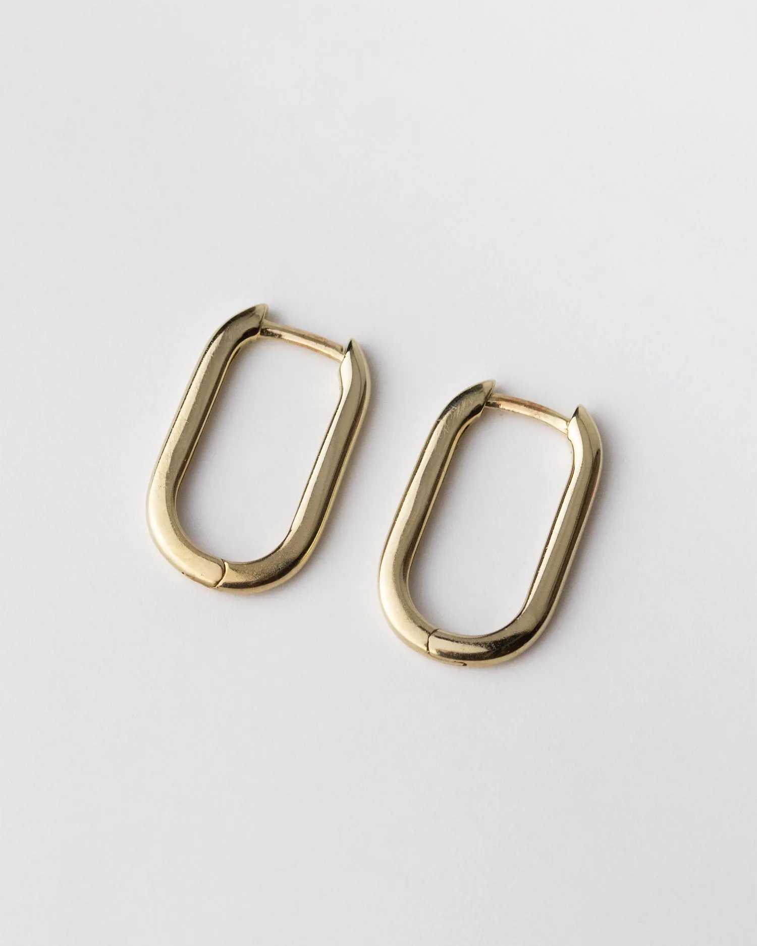 Solid Gold Pearl Hoop Earrings