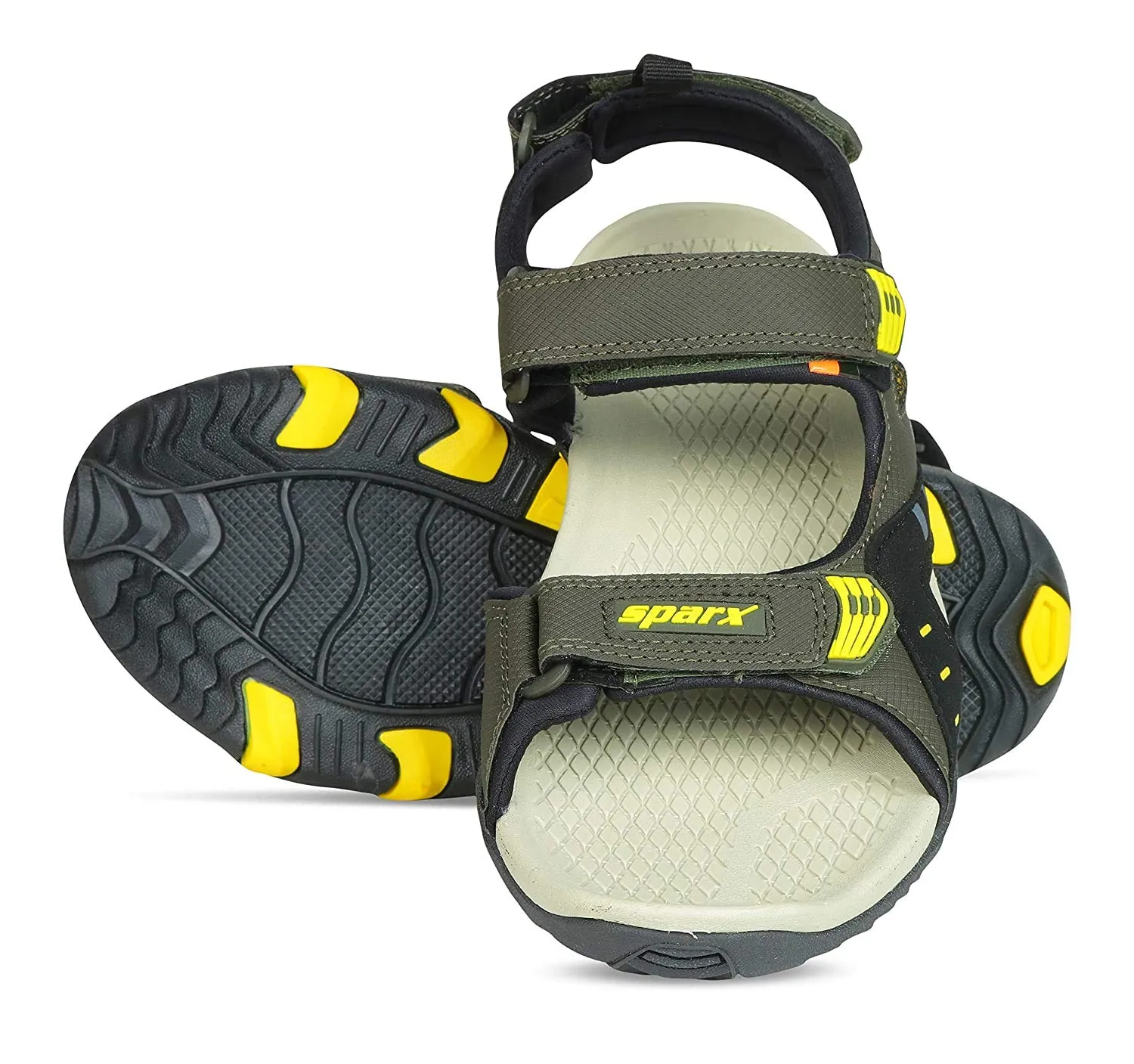 Sparx Men's Olive Yellow Outdoor Sandals-8 UK (SS0485G_OLYL0008)