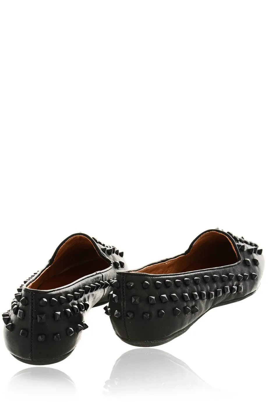 SPIKES Black Leather Slipper Shoes