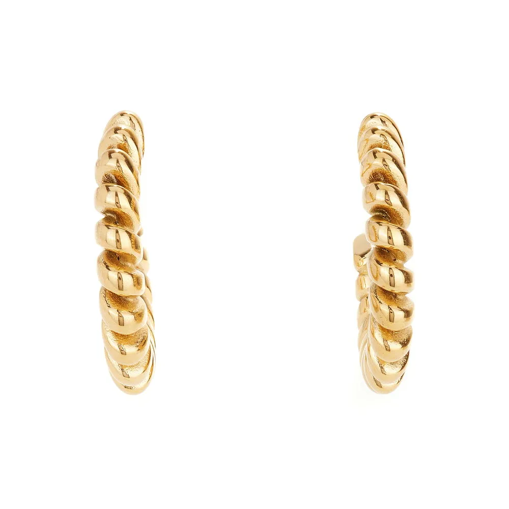 Spiral Gold Hoops