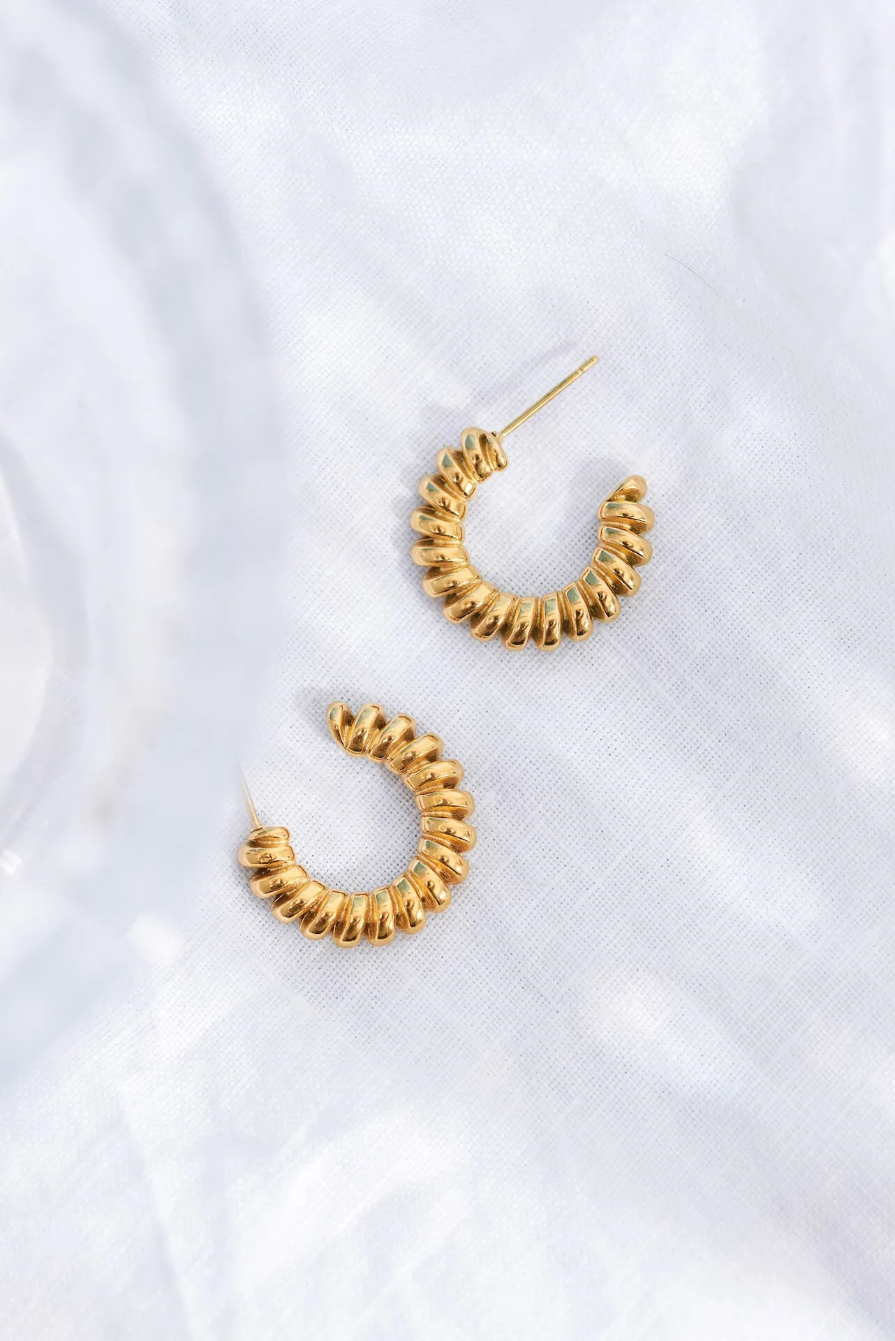 Spiral Gold Hoops