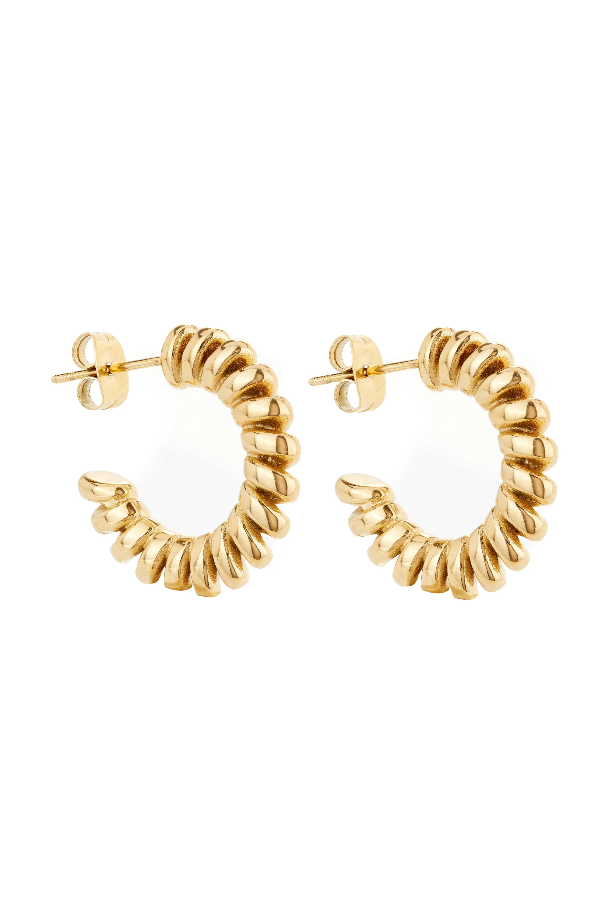 Spiral Gold Hoops