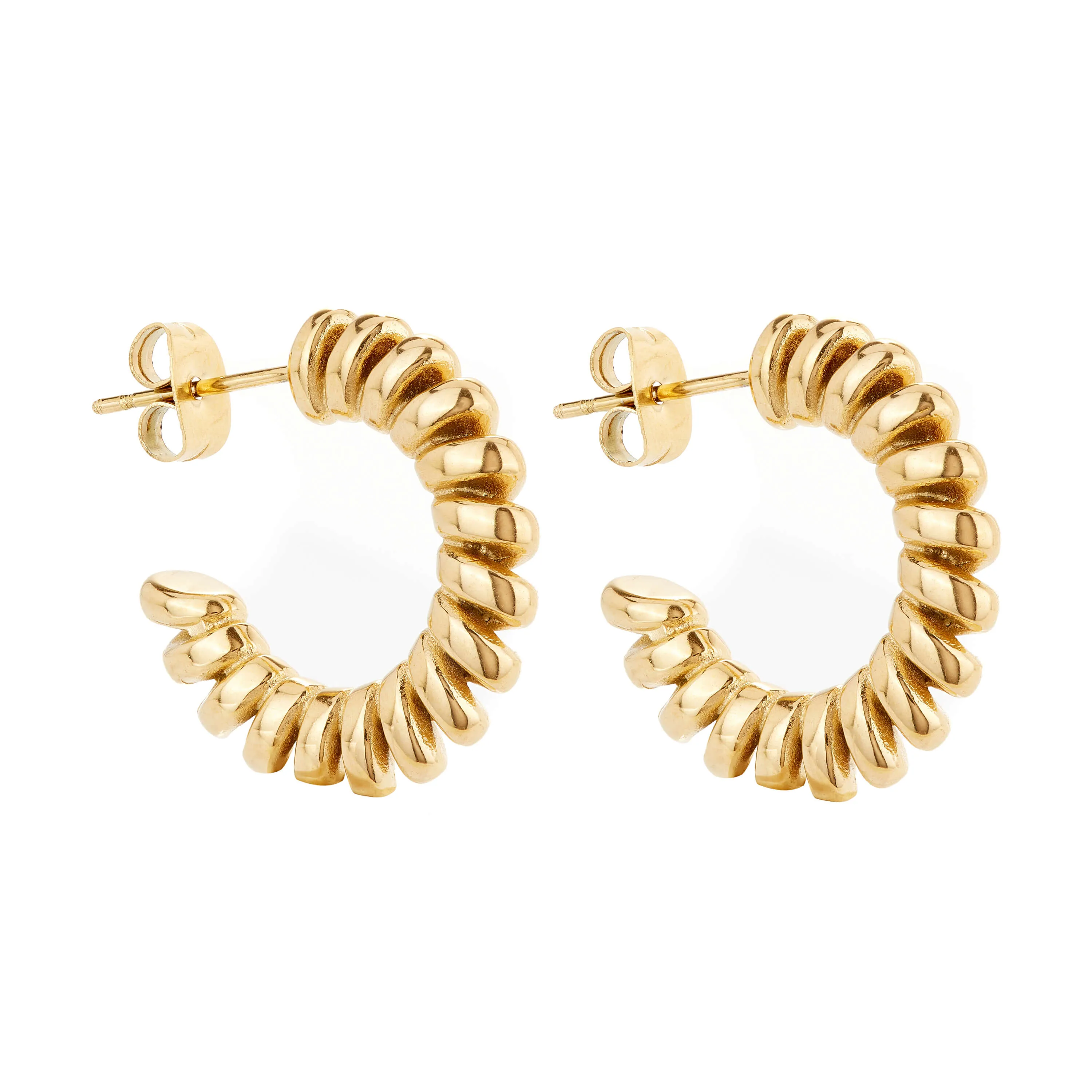 Spiral Gold Hoops