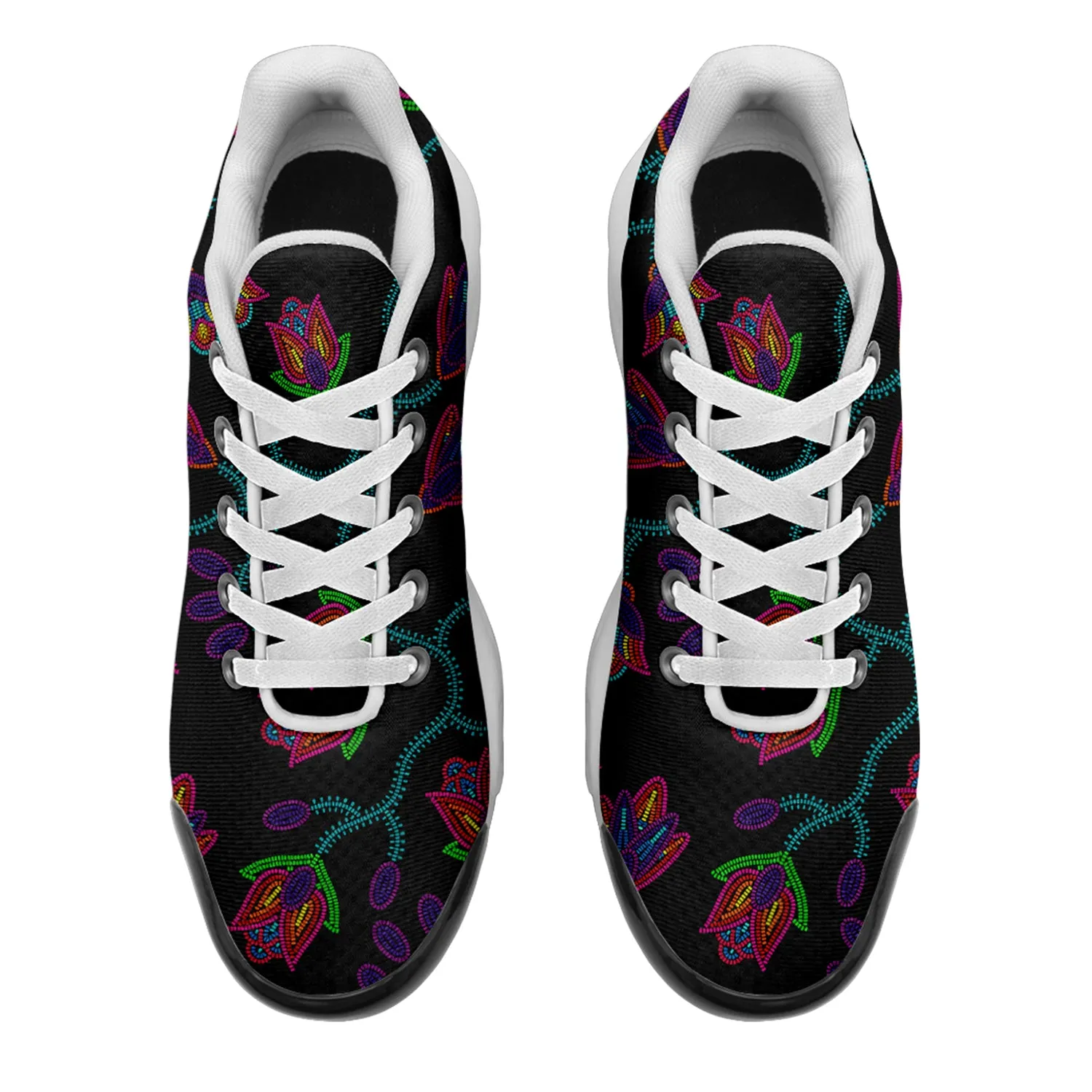 Spring Blossoms on Black Niowaa Air Cushion Shoes