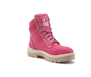 Steel Blue Southern Cross Ladies Steel Toe Boots, Pink