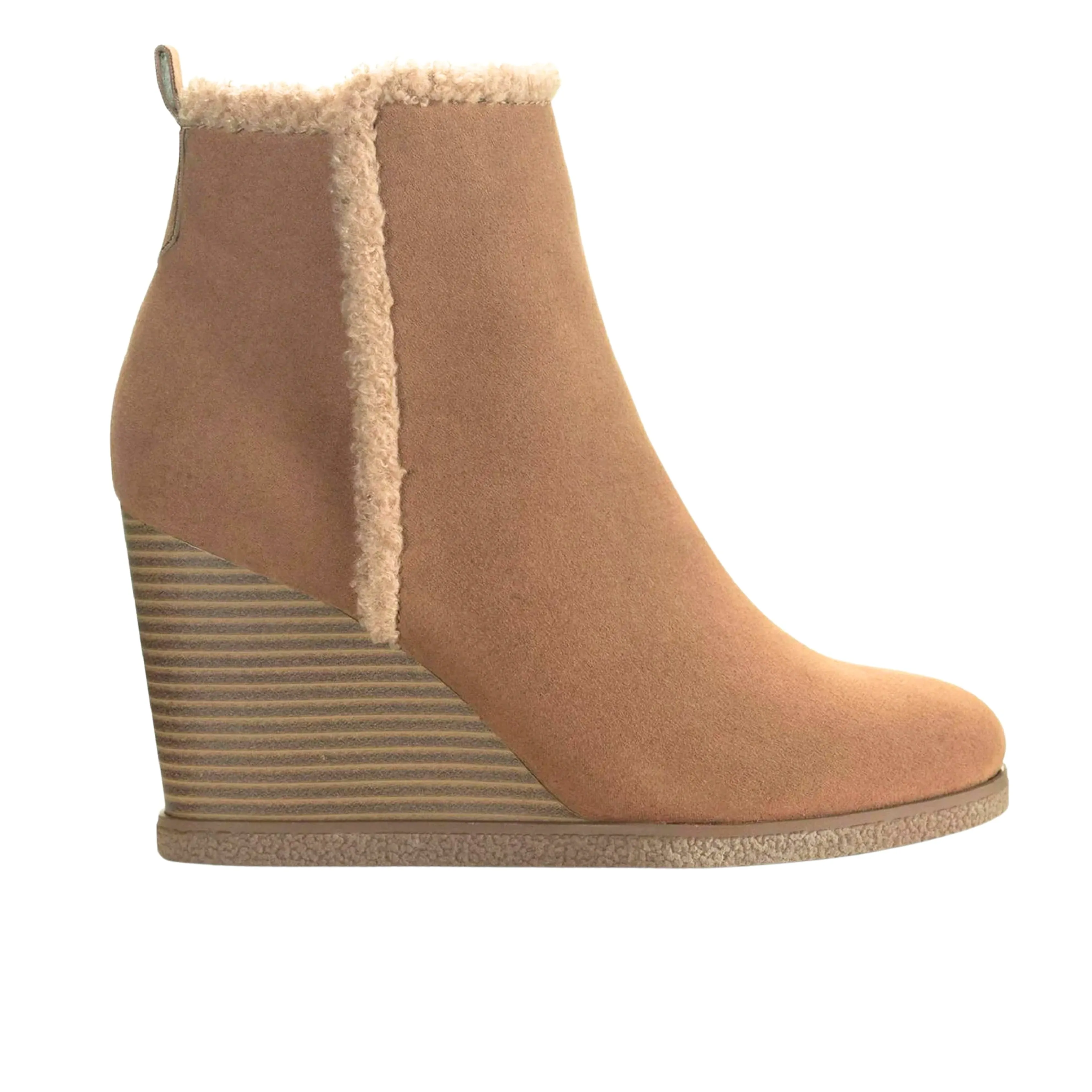 SUN STONE - Camillia F Faux Suede Ankle Wedge Boots