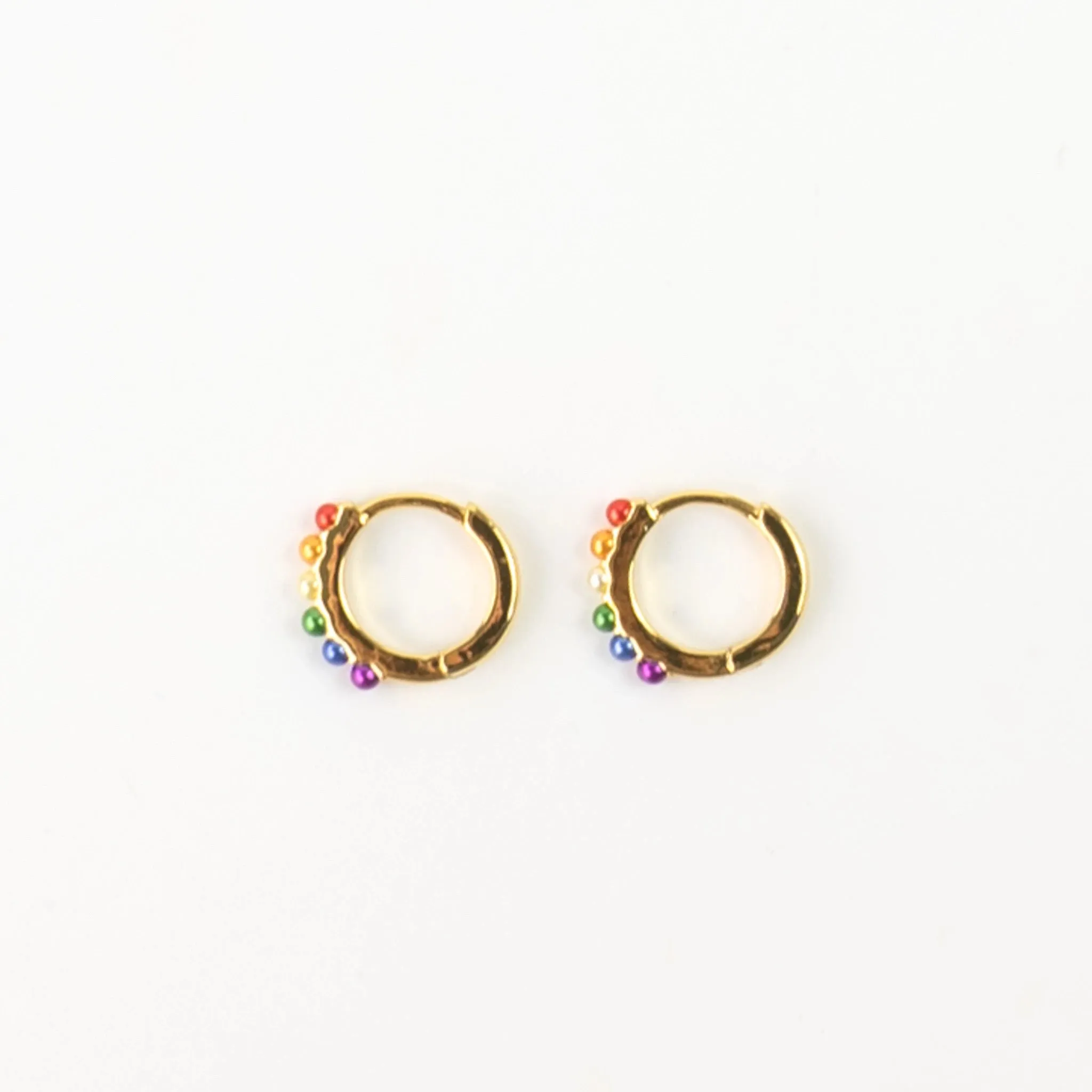 Surya Rainbow Huggie Hoop Earrings