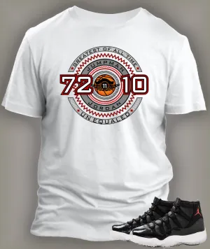 T Shirt To Match Retro Air Jordan 11 72-10 Shoe