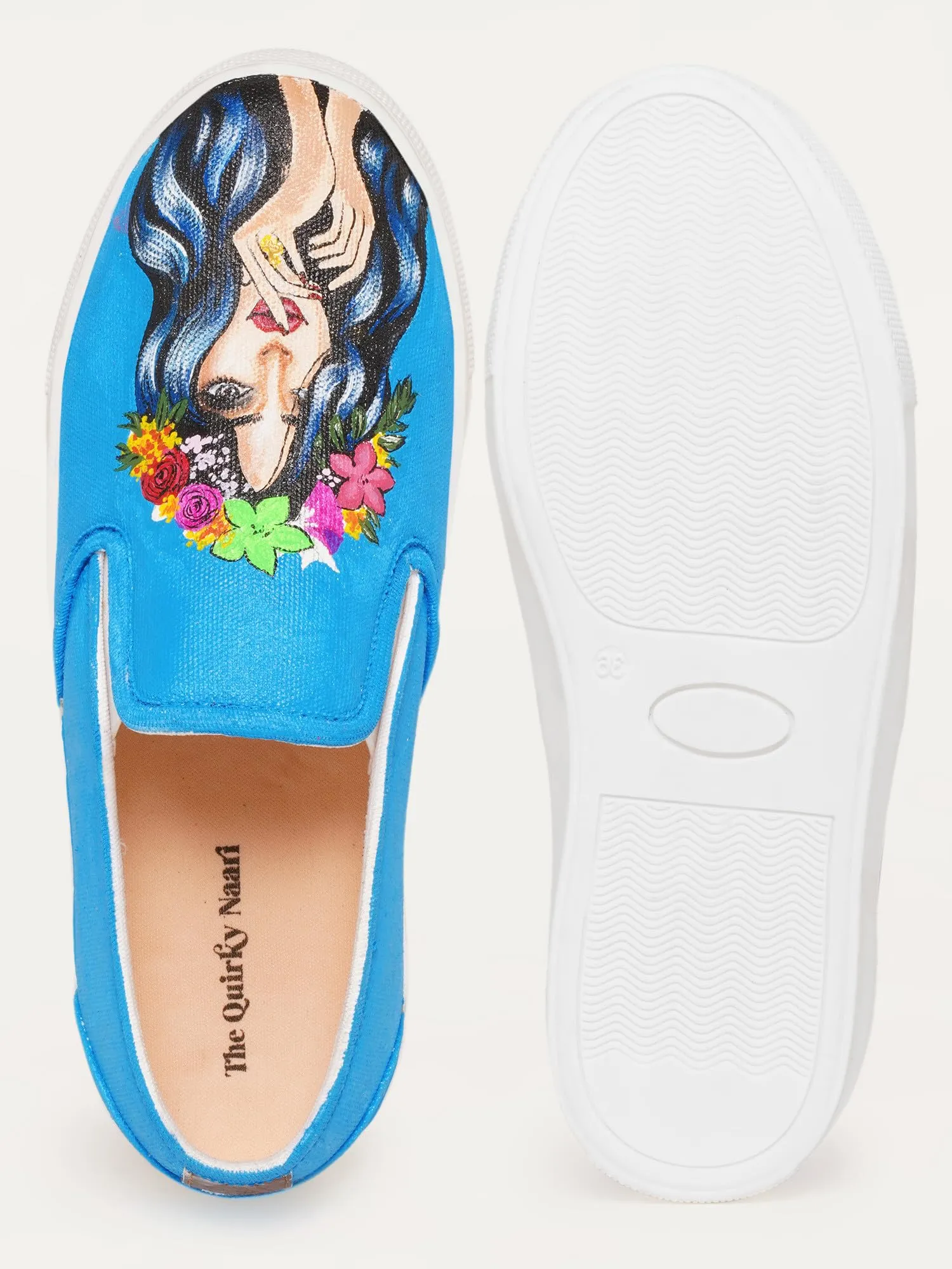 THE QUIRKY NAARI Kaafi Sanskari Slipons to Stay Uber- Sanskaari | Blue | 5 UK