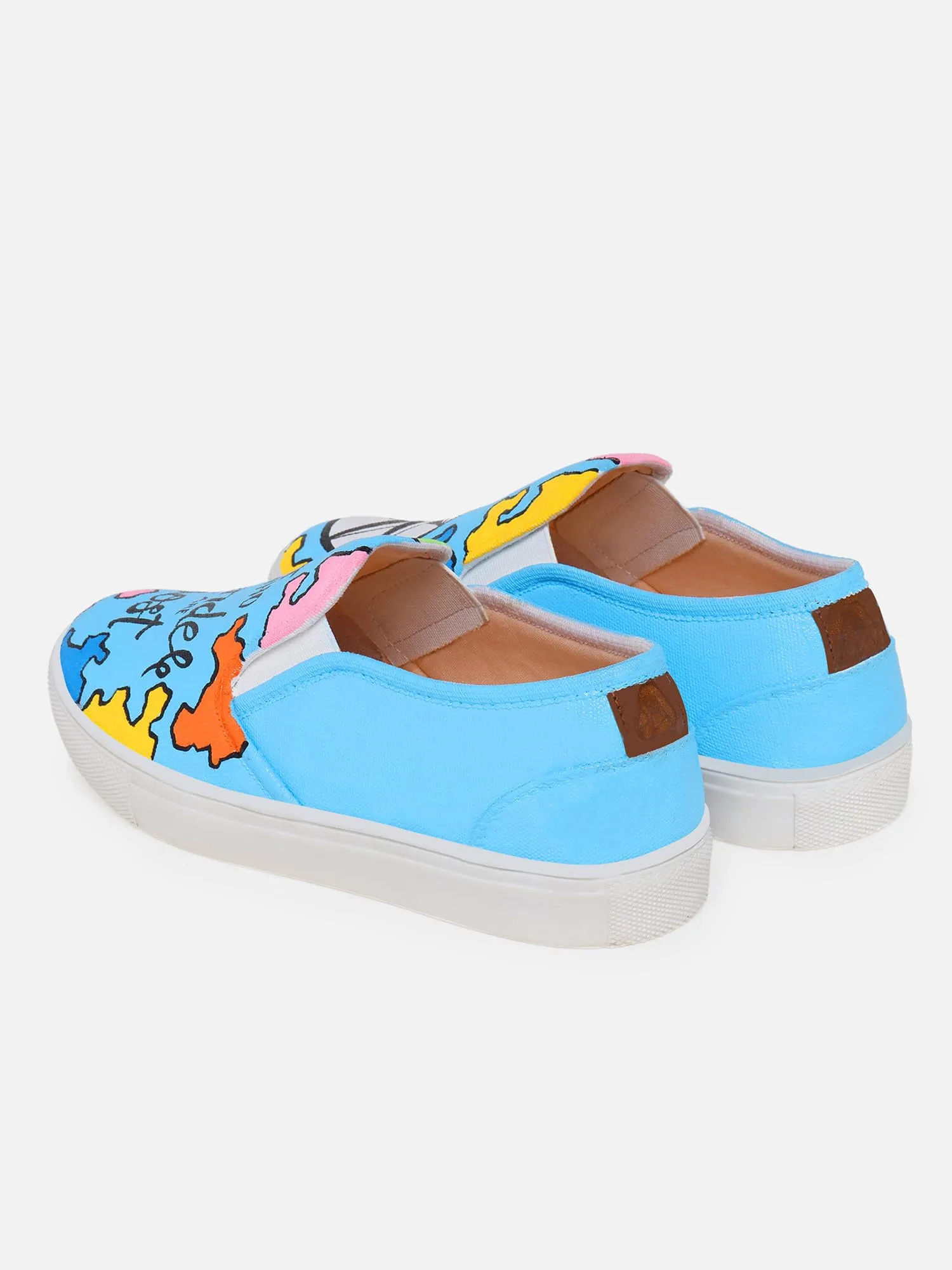 THE QUIRKY NAARI Wanderlust Slipons Trendy and Comfy | Blue | 6 UK