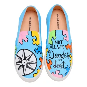 THE QUIRKY NAARI Wanderlust Slipons Trendy and Comfy | Blue | 6 UK