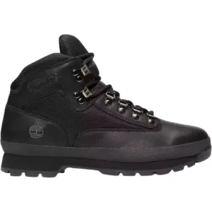 Timberland Men's Euro Hiker Mid Boot Shoes - Black Full Grain